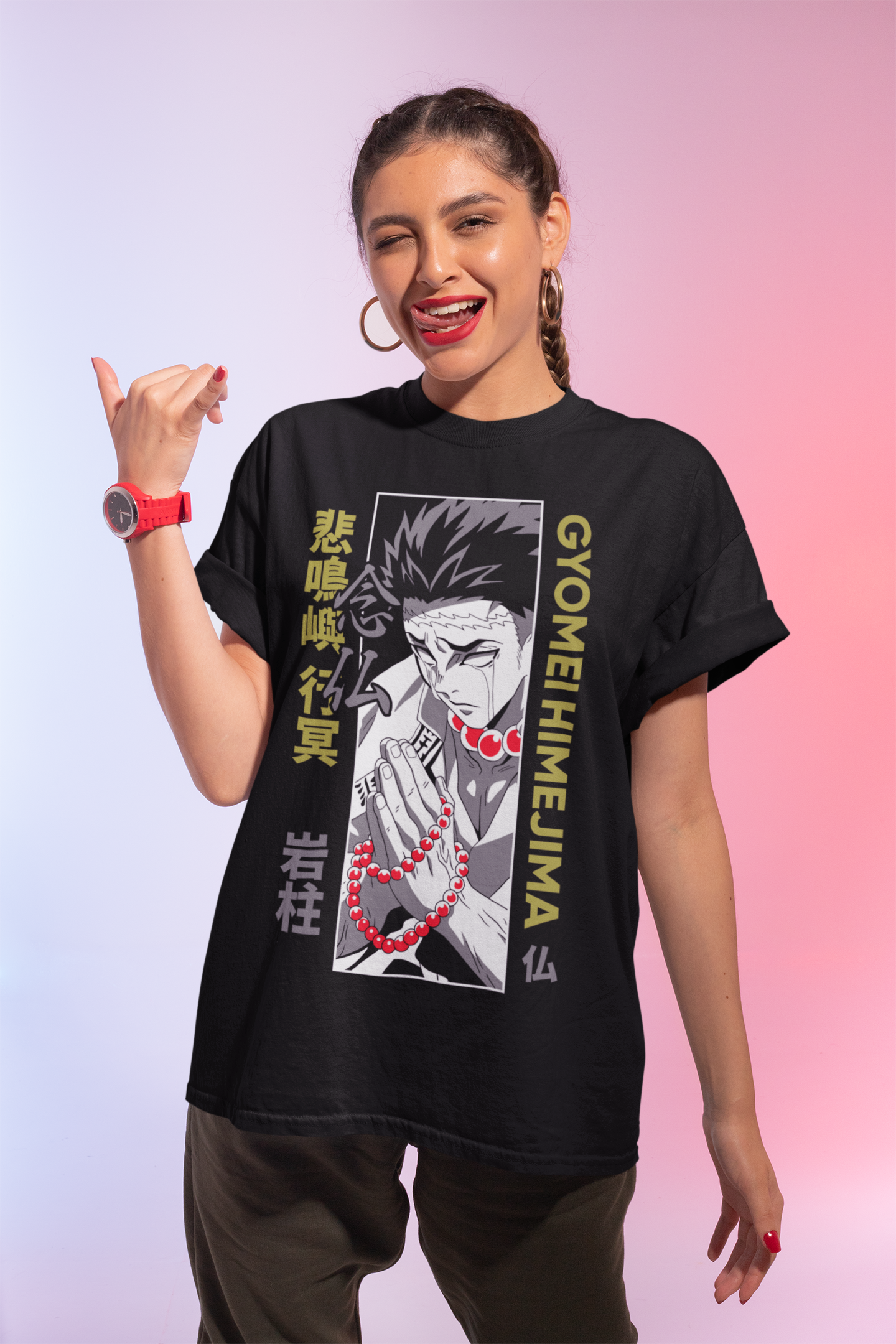 Demon slayer hashira shirt , Gyomei t-shirt anime unisex , T shirt demon slayer gifts for girls boy, Kimetsu no yaiba anime lover shirt