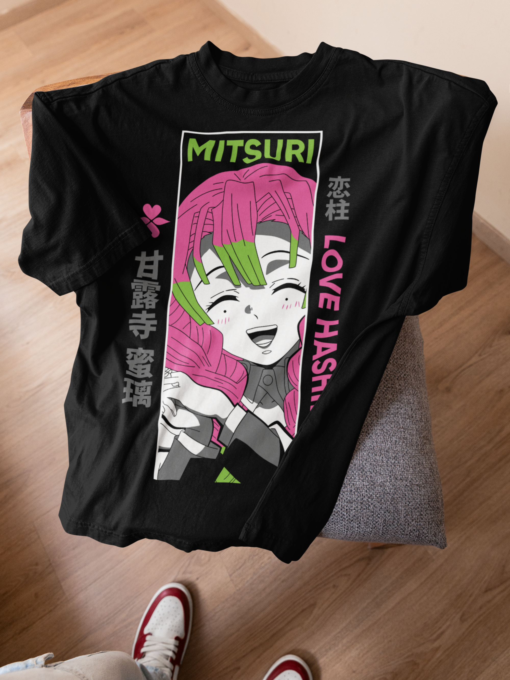 Mitsuri Kanroji T-Shirt,Demon Slayer Hashira Shirt Unisex,Anime Gift for Girls & Boys, Kimetsu no Yaiba Lover Tee, Cute Japanese Anime Shirt