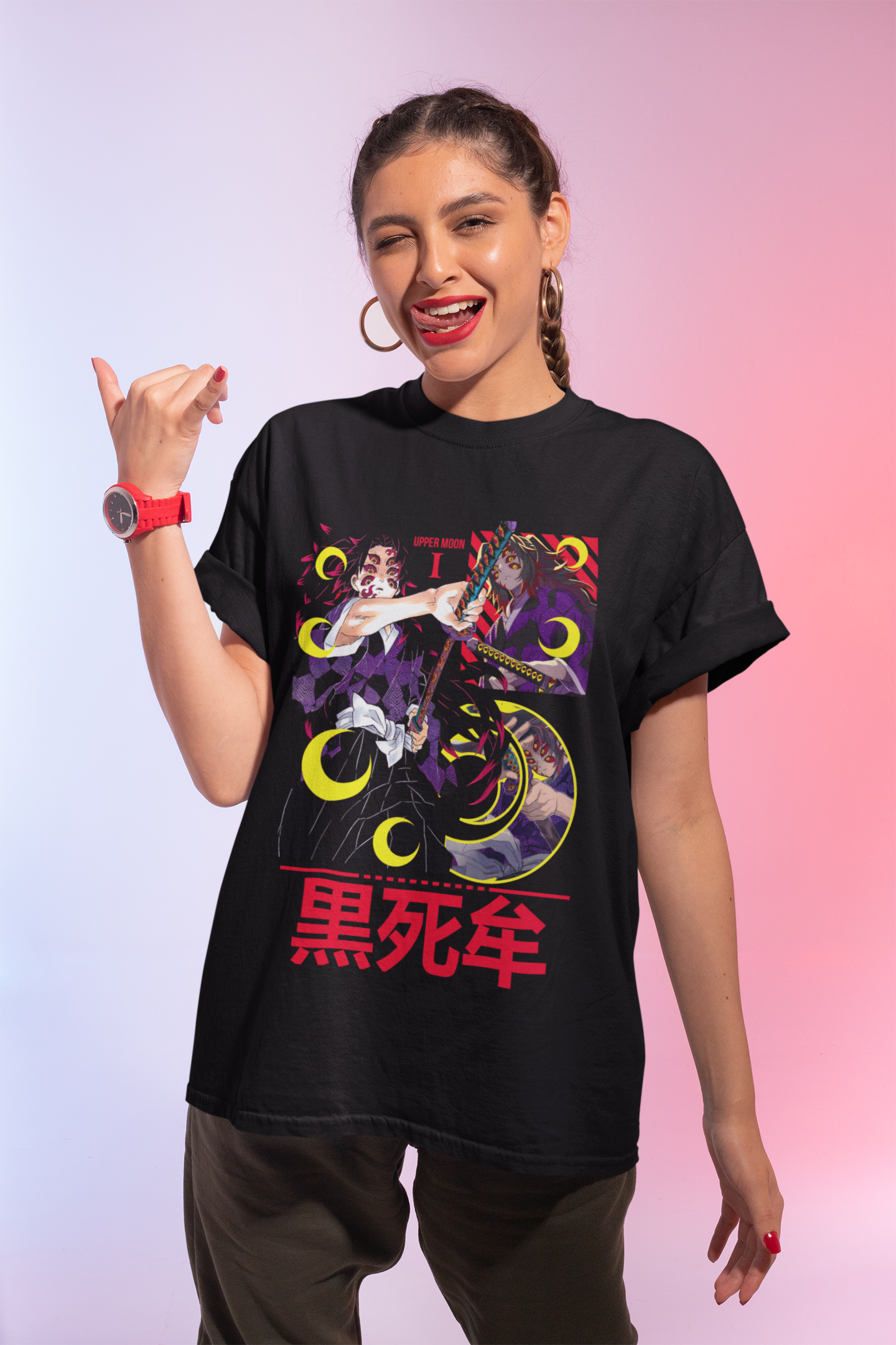 Kokushibo Demon Slayer T-Shirt, Upper Moon Anime Shirt Unisex, Kimetsu no Yaiba Villain Tee, Otaku Gift for Boys Girls, Japanese Anime Shirt