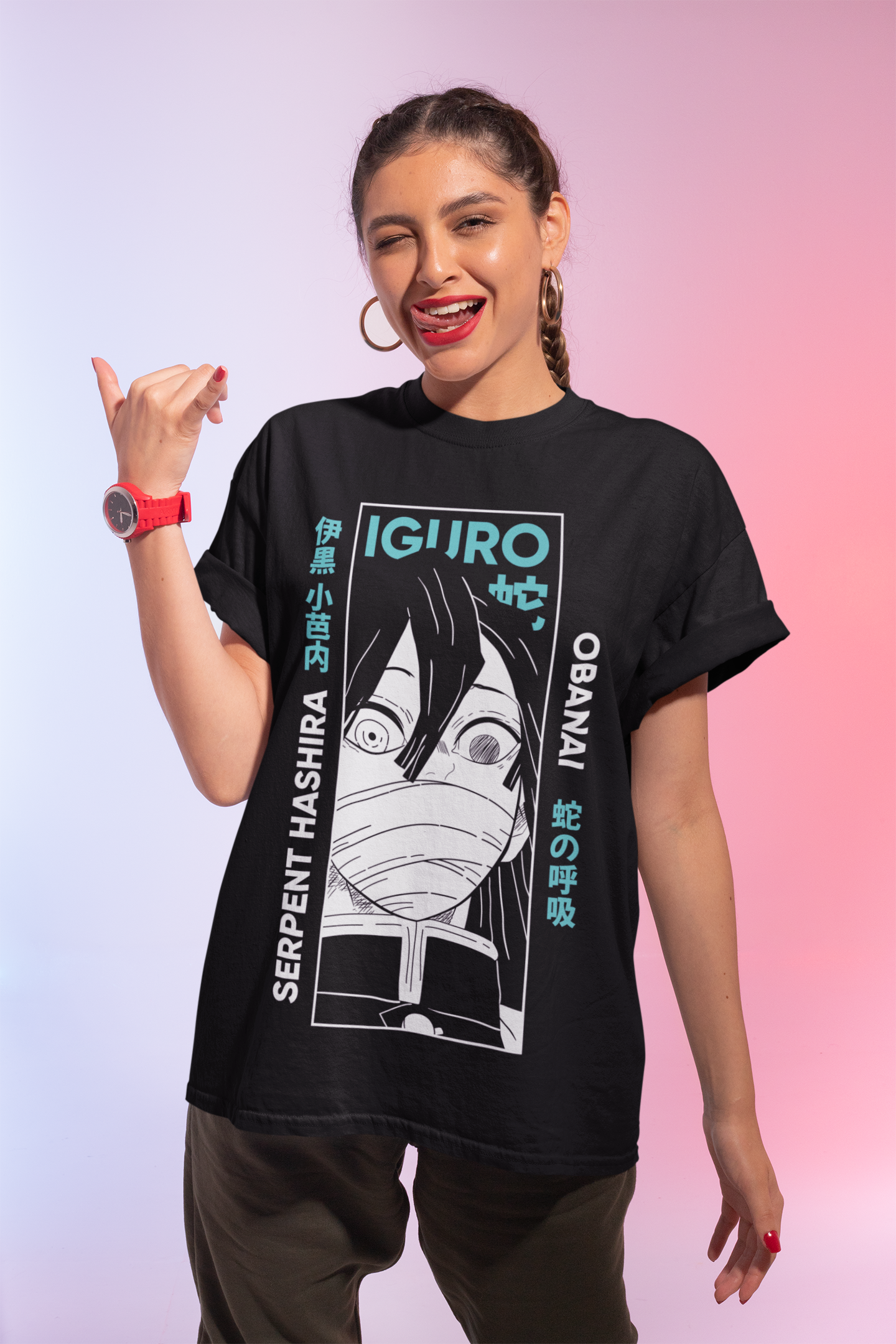 Demon slayer hashira shirt , Iguro t-shirt anime unisex , T shirt demon slayer gifts for girls boy, Kimetsu no yaiba anime lover shirt