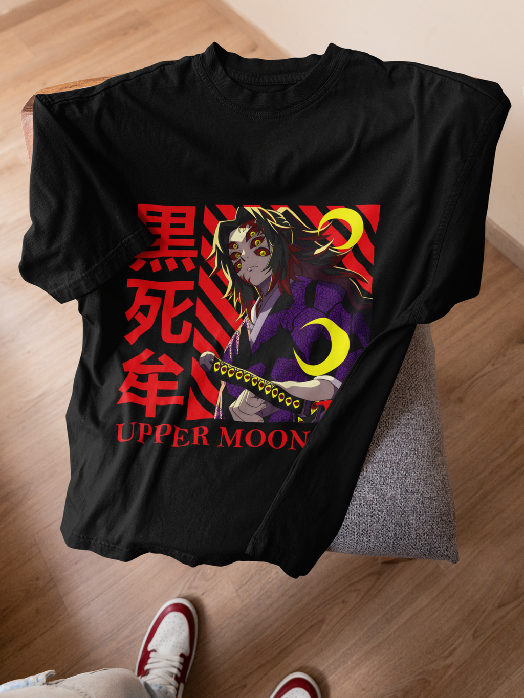 Kokushibo T-hirt, Upper Moon Demon Slayer Anime Shirt Unisex,Kimetsu no Yaiba Villain Tee, Otaku Gift for Boys Girls, Japanese Anime Shirt