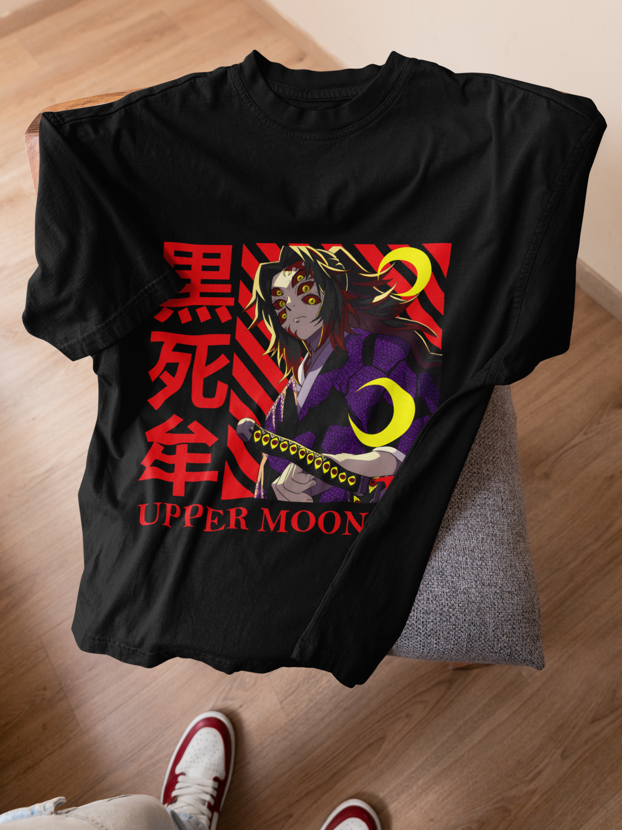 Kokushibo T-hirt, Upper Moon Demon Slayer Anime Shirt Unisex,Kimetsu no Yaiba Villain Tee, Otaku Gift for Boys Girls, Japanese Anime Shirt