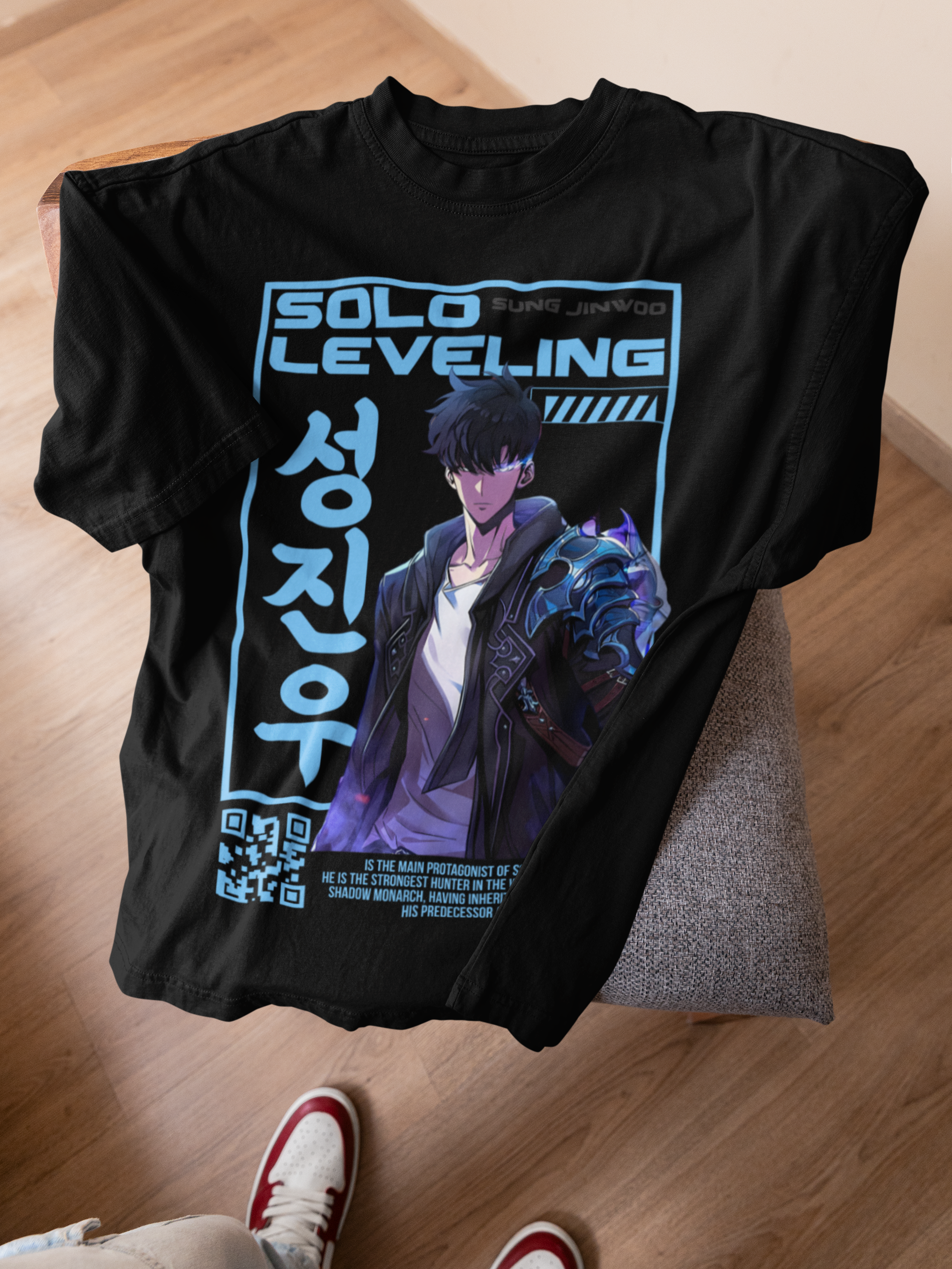 Sung Jinwoo T-Shirt, Solo Leveling Anime Shirt Unisex, Korean Manhwa Tee for Otaku Fans, Shadow Hunter Graphic Tee, Anime Gift for Him Her
