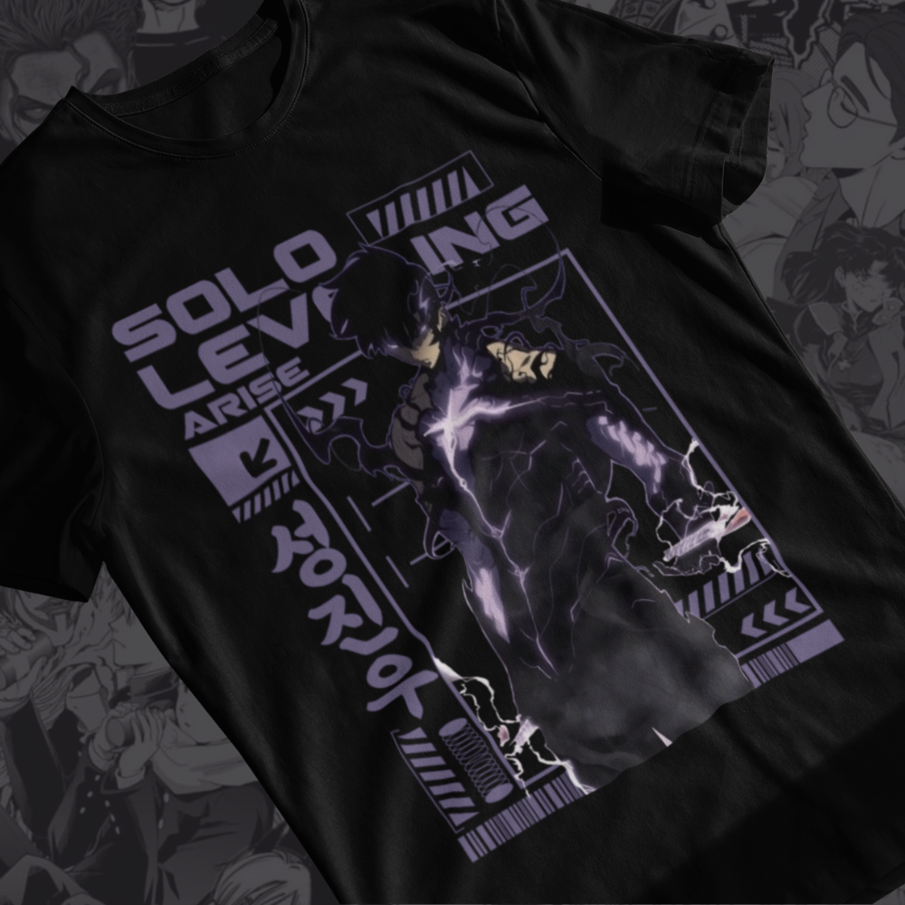 Solo Leveling T-Shirt, Sung Jinwoo Anime Shirt Unisex, Manhwa Graphic Tee, Shadow Monarch Otaku Gift, Korean Anime Shirt for Fans