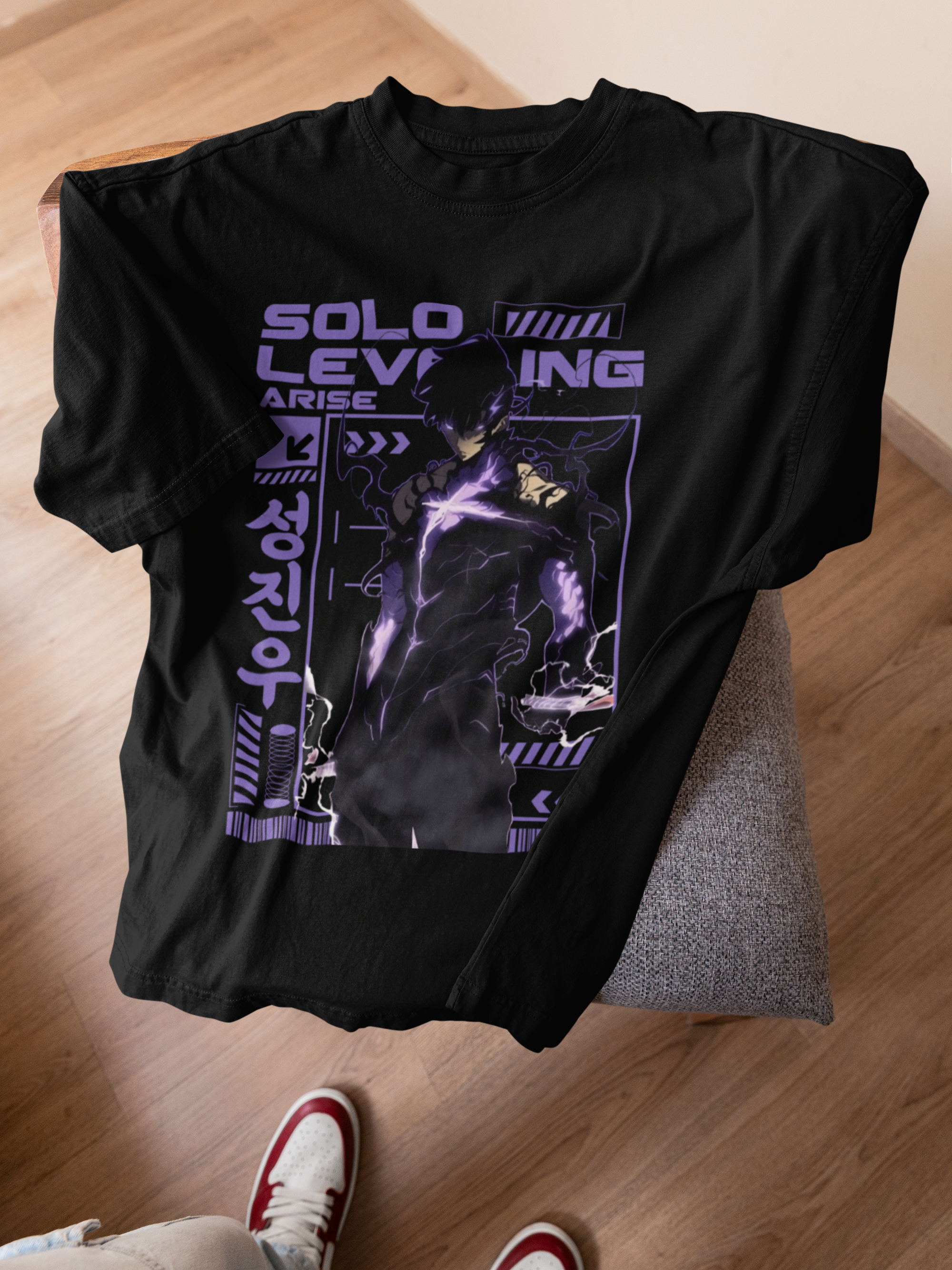 Solo Leveling T-Shirt, Sung Jinwoo Anime Shirt Unisex, Manhwa Graphic Tee, Shadow Monarch Otaku Gift, Korean Anime Shirt for Fans