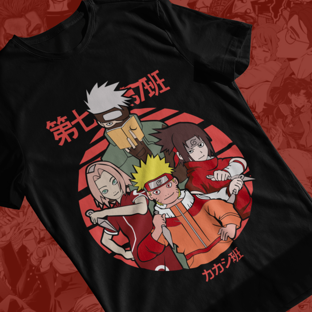 Naruto Shirt Unisex, Kakashi Sakura Sasuke Anime Tee, Team 7 Graphic T-Shirt, Otaku Manga Shirt, Gift for Anime Lovers Men Women