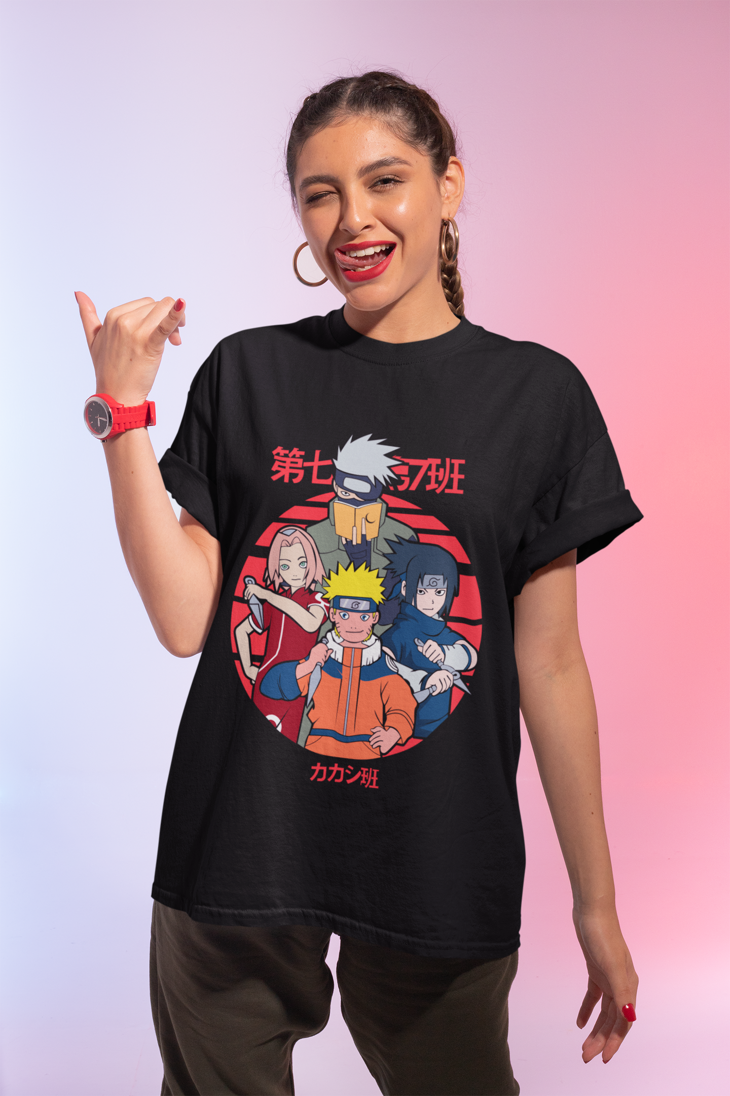 Naruto Shirt Unisex, Kakashi Sakura Sasuke Anime Tee, Team 7 Graphic T-Shirt, Otaku Manga Shirt, Gift for Anime Lovers Men Women