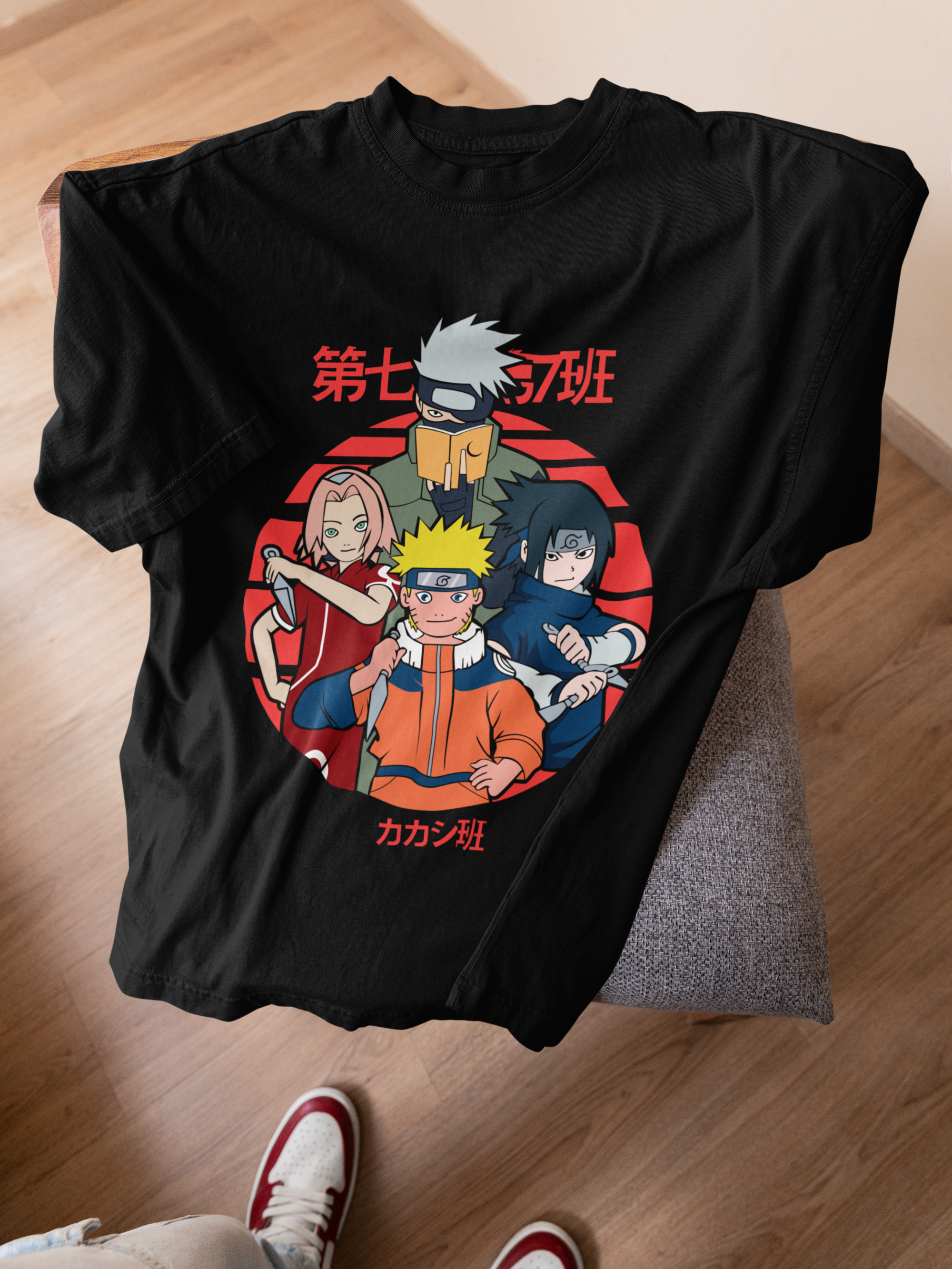 Naruto Shirt Unisex, Kakashi Sakura Sasuke Anime Tee, Team 7 Graphic T-Shirt, Otaku Manga Shirt, Gift for Anime Lovers Men Women